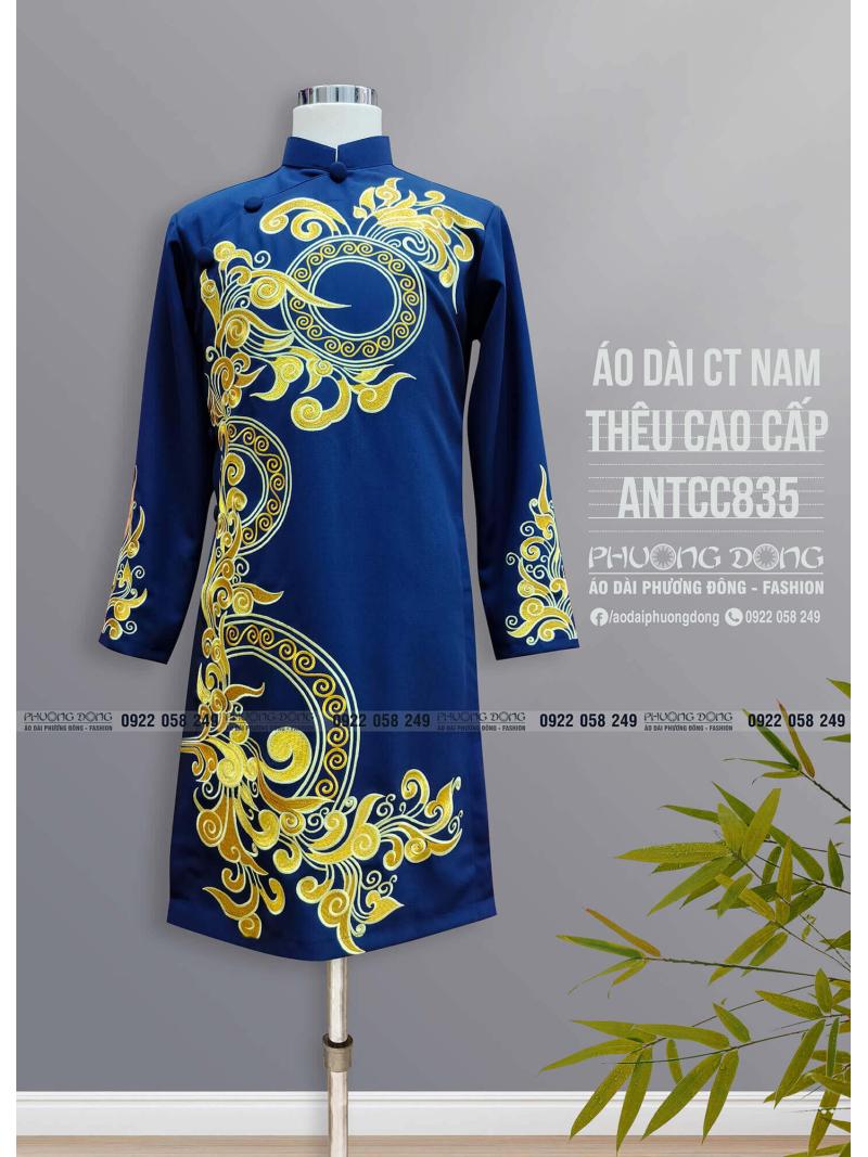 Áo Dài Cách Tân Nam Thêu Cao Cấp ANTCC835